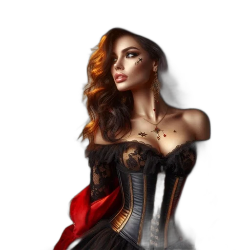 dress, jewelry, fantasy art, photorealistic transparent PNG cut-out