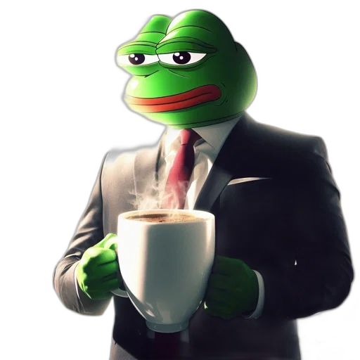 anthropomorphic, frog, character, wears transparent PNG cut-out