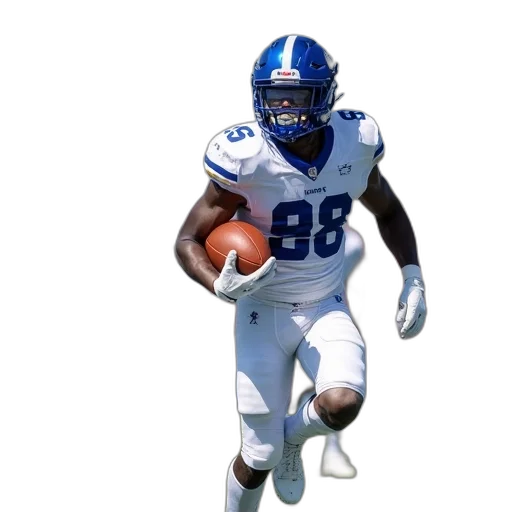 football, player, white, uniform transparent PNG cut-out