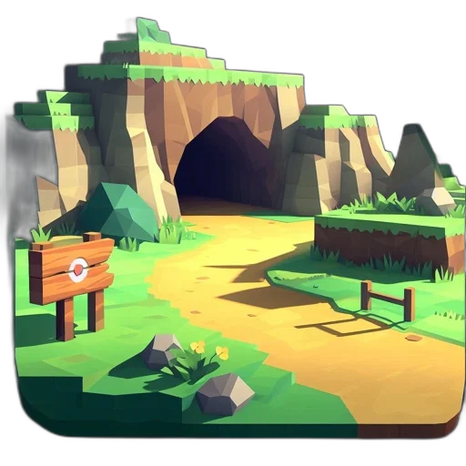 concept art, 3d render, pixel art, fantasy art transparent PNG cut-out
