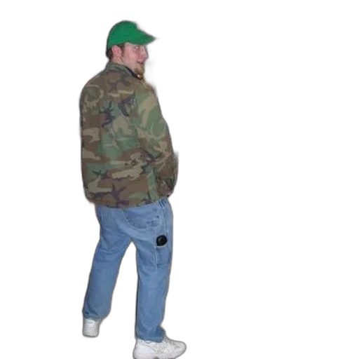 jacket, hat, staff, creature transparent PNG cut-out