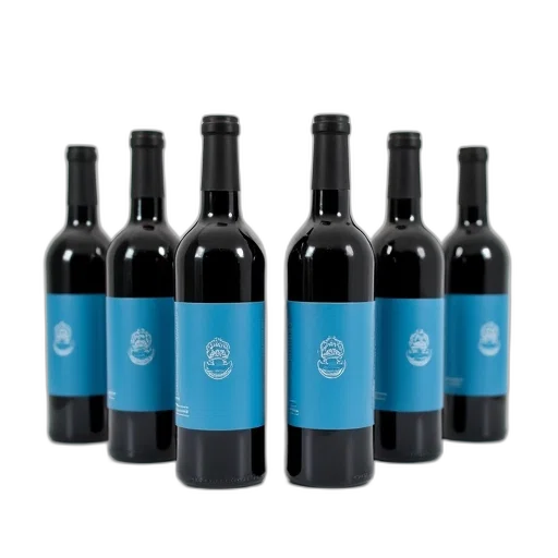 bottle, set, six, identical transparent PNG cut-out