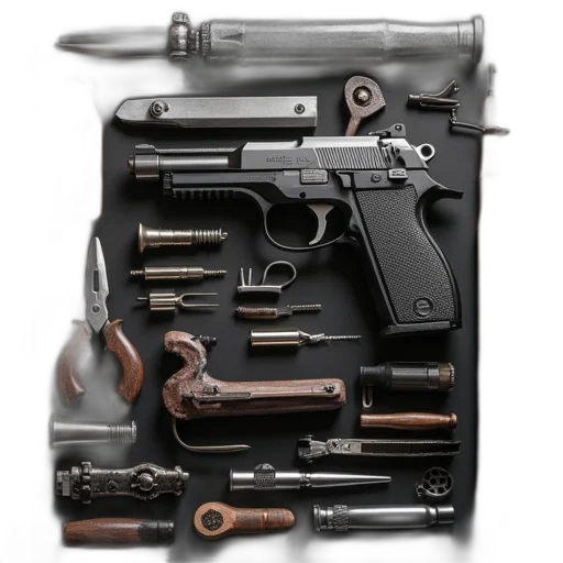 weapon, concept art, cyberpunk, 3d render transparent PNG cut-out