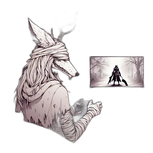 creature, mask, animal, staff transparent PNG cut-out