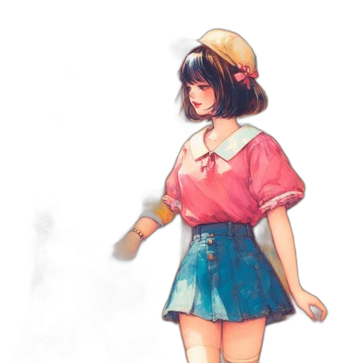 dress, hat, staff, umbrella transparent PNG cut-out