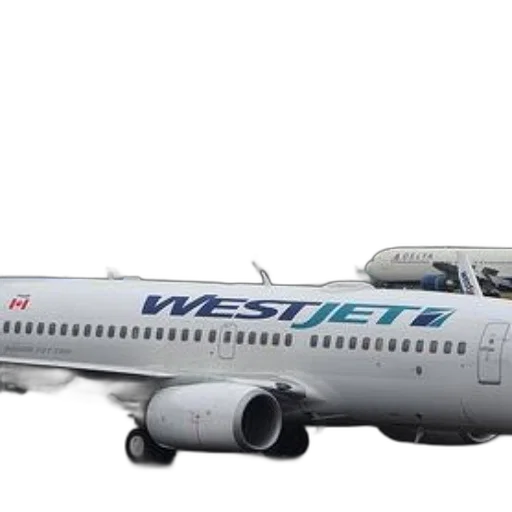 3d render, westjet, airplane, runway transparent PNG cut-out