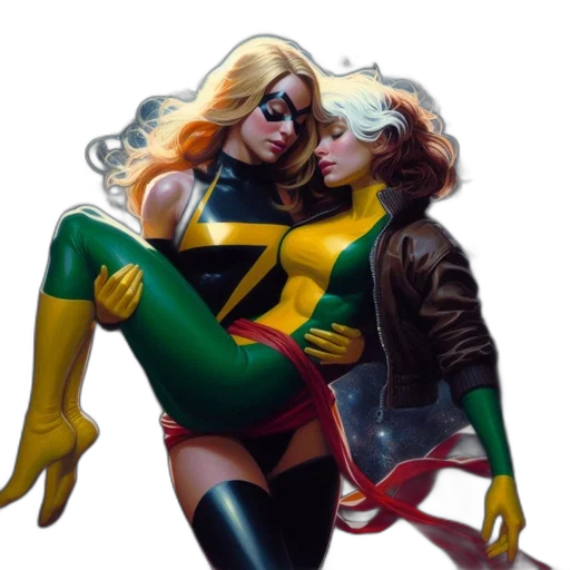 comic book art, concept art, golden, two transparent PNG cut-out