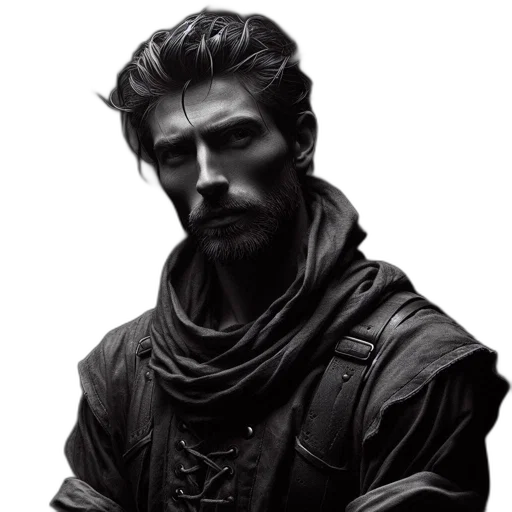 jacket, face, staff, photorealistic transparent PNG cut-out