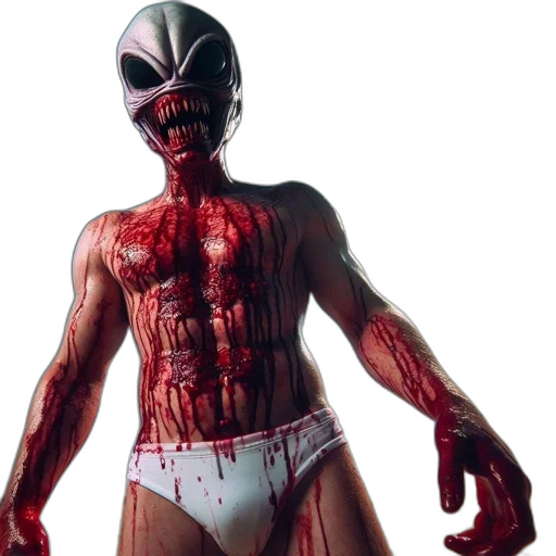 mask, creature, concept art, 3d render transparent PNG cut-out