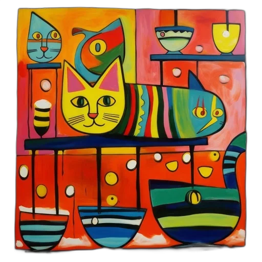 oil painting, colorful, vibrant, abstract transparent PNG cut-out
