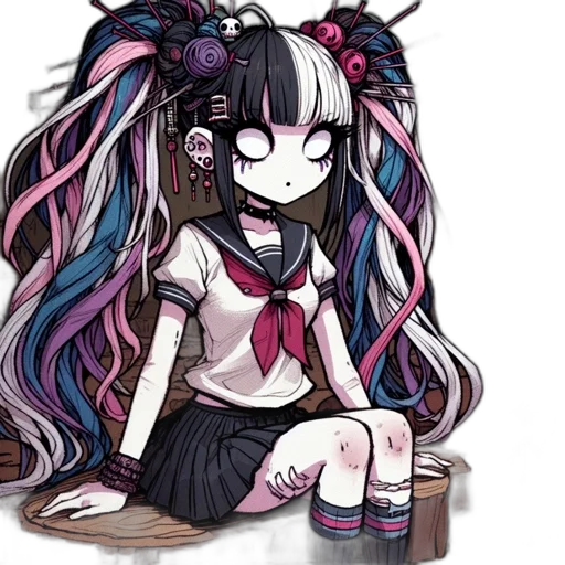hair, staff, robot, creature transparent PNG cut-out