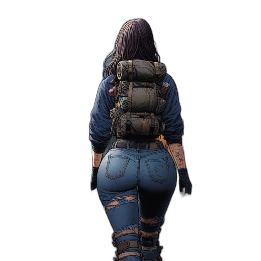 jacket, weapon, concept art, cyberpunk transparent PNG cut-out