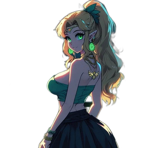 dress, crown, staff, jewelry transparent PNG cut-out