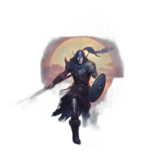 robot, mask, sword, creature transparent PNG cut-out