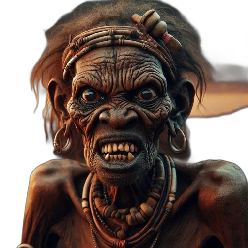 face, mask, staff, creature transparent PNG cut-out