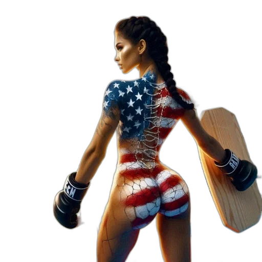 woman, american, flag, body transparent PNG cut-out