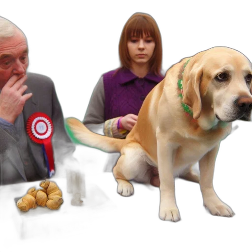 staff, lighthearted, dog, show transparent PNG cut-out