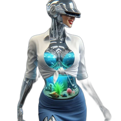 robot, jewelry, dress, jacket transparent PNG cut-out