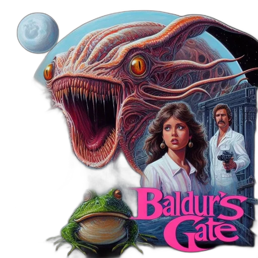 poster, baldur, gate, fearsome transparent PNG cut-out