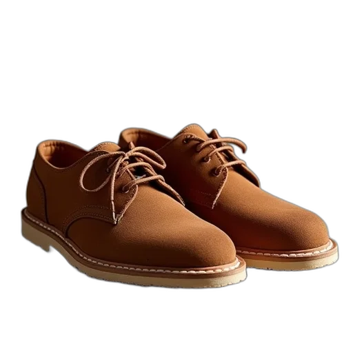 shoes, 3d render, earth tones, timber transparent PNG cut-out