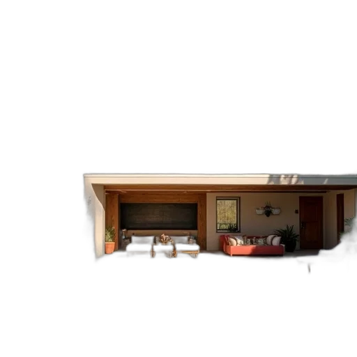 furniture, building, car, umbrella transparent PNG cut-out