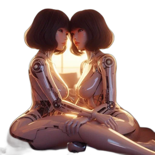 robot, concept art, cyberpunk, fantasy art transparent PNG cut-out