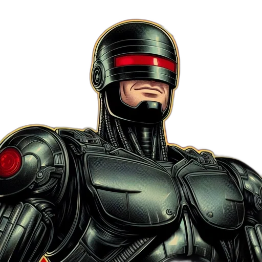 robot, comic book art, concept art, 3d render transparent PNG cut-out