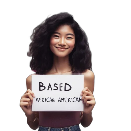 young, african, american, woman transparent PNG cut-out