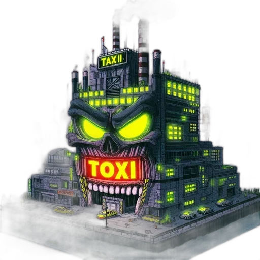 robot, building, concept art, pixel art transparent PNG cut-out