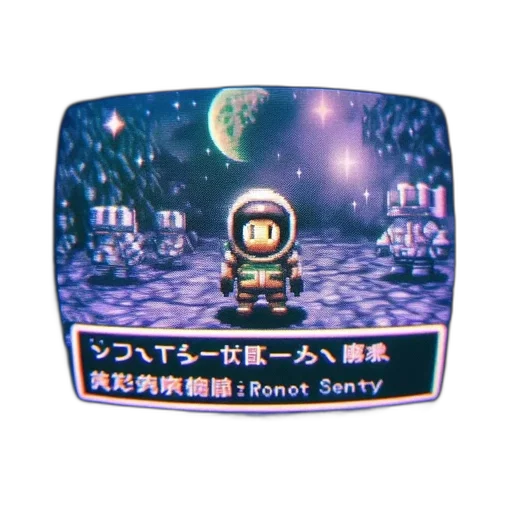 robot, vaporwave, pixel art, concept art transparent PNG cut-out