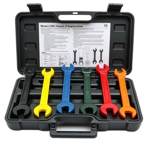 set, colorful, wrenches, neatly transparent PNG cut-out