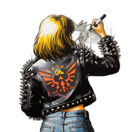 jacket, weapon, hair, cyberpunk transparent PNG cut-out