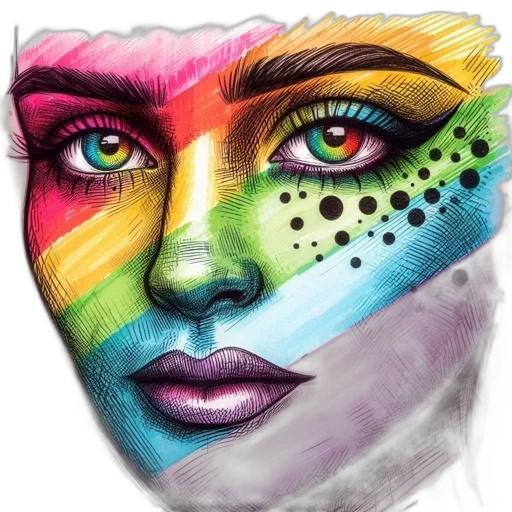 face, mask, photorealistic, watercolor transparent PNG cut-out
