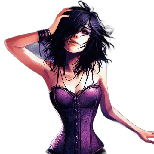 dress, jacket, comic book art, concept art transparent PNG cut-out