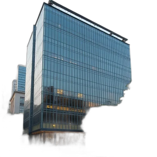 building, face, 3d render, photorealistic transparent PNG cut-out