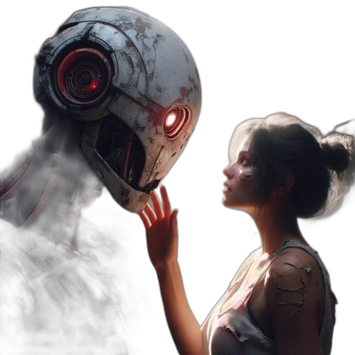 robot, mask, concept art, cyberpunk transparent PNG cut-out