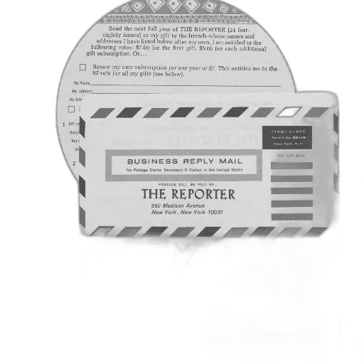 3d render, vintage, advertisement, reporter transparent PNG cut-out