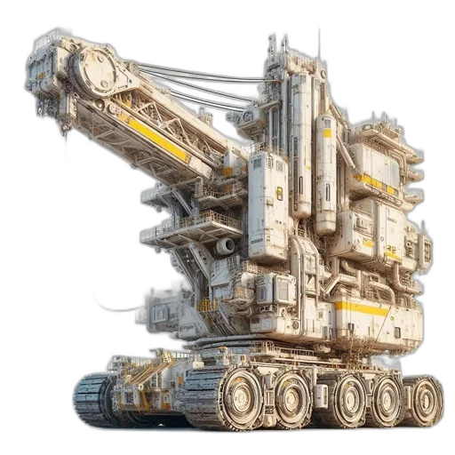 robot, weapon, concept art, 3d render transparent PNG cut-out