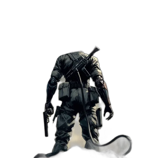 weapon, staff, robot, creature transparent PNG cut-out