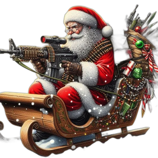 weapon, concept art, santa, claus transparent PNG cut-out