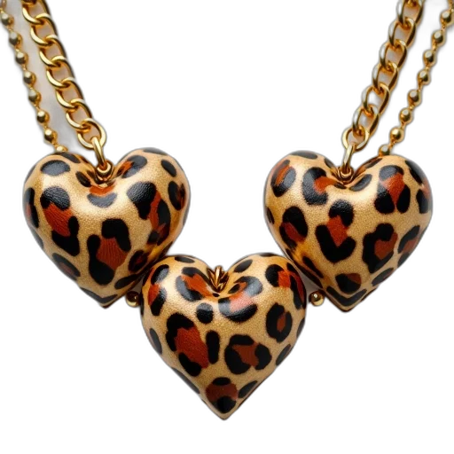 jewelry, 3d render, four, leopard transparent PNG cut-out