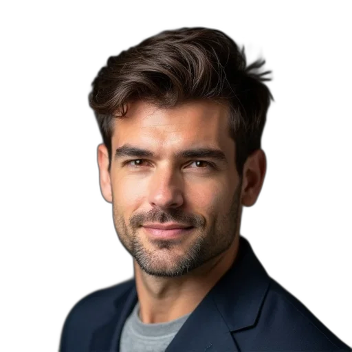 staff, jacket, face, hair transparent PNG cut-out