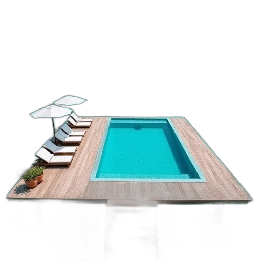 furniture, 3d render, photorealistic, underwater transparent PNG cut-out