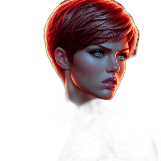 face, hair, photorealistic, concept art transparent PNG cut-out