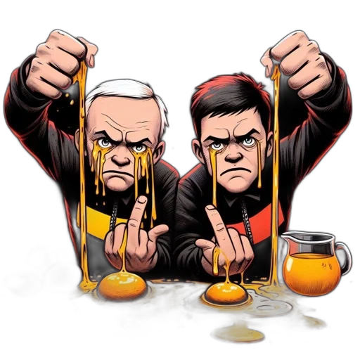 comic book art, concept art, cartoon, two transparent PNG cut-out