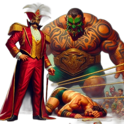 concept art, comic book art, fantasy art, wrestling transparent PNG cut-out