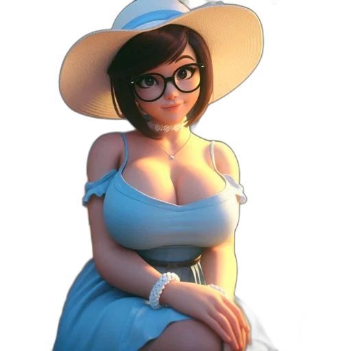 dress, hat, flower, robot transparent PNG cut-out