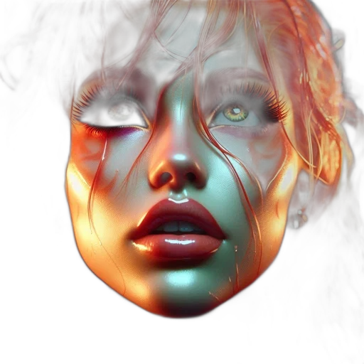 face, mask, photorealistic, 3d render transparent PNG cut-out