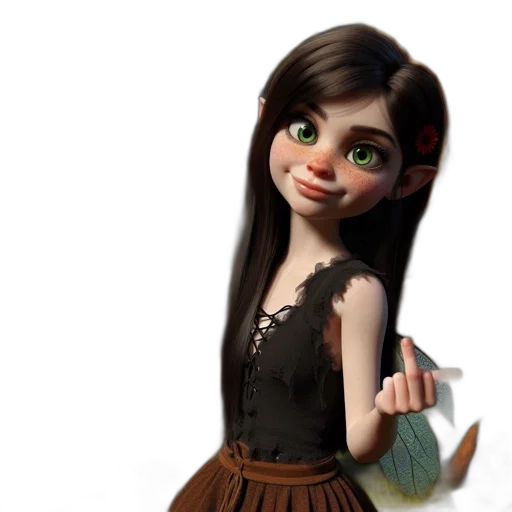 dress, jewelry, staff, 3d render transparent PNG cut-out