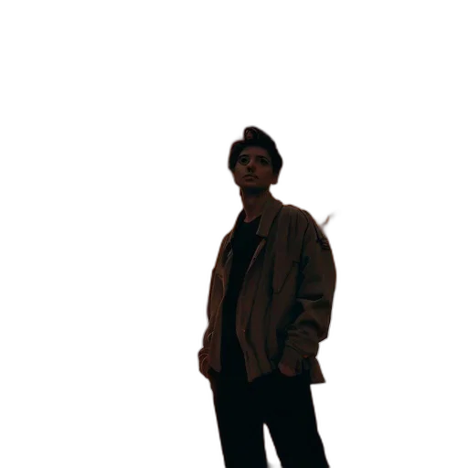 jacket, staff, hat, face transparent PNG cut-out